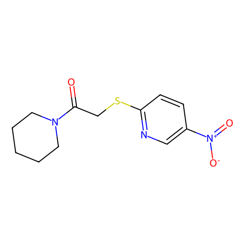 2-(5-Nitropyridin-2-yl)sulfanyl-1-piperidin-1-ylethanone structure