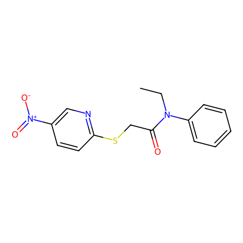 N-ethyl-2-(5-nitropyridin-2-yl)sulfanyl-N-phenylacetamide structure