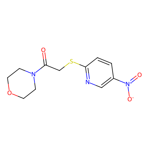 1-Morpholin-4-yl-2-(5-nitropyridin-2-yl)sulfanylethanone structure
