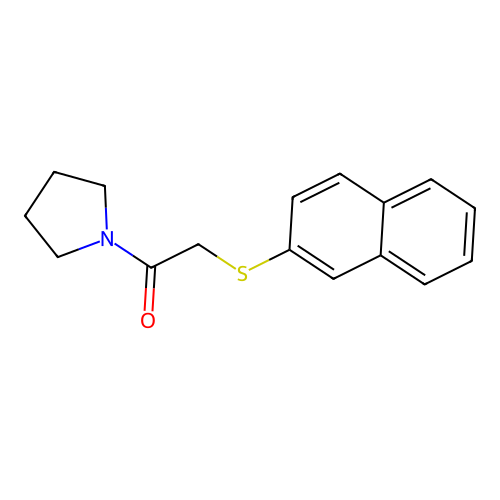 2-Naphthalen-2-ylsulfanyl-1-pyrrolidin-1-ylethanone structure