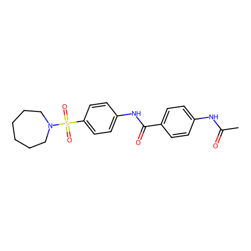 4-acetamido-N-[4-(azepan-1-ylsulfonyl)phenyl]benzamide structure