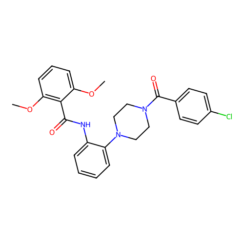 N-[2-[4-(4-chlorobenzoyl)piperazin-1-yl]phenyl]-2,6-dimethoxybenzamide structure