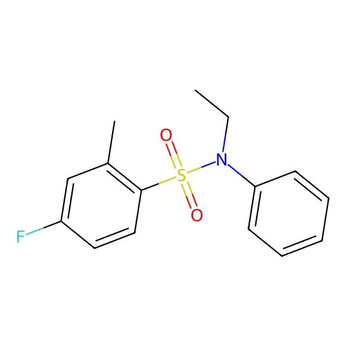 N-ethyl-4-fluoro-2-methyl-N-phenylbenzenesulfonamide structure