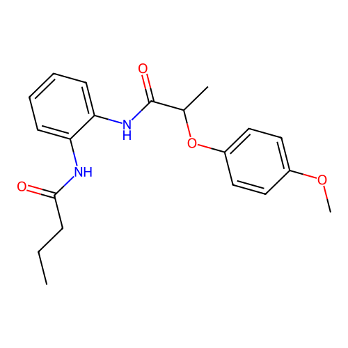 N-[2-[2-(4-methoxyphenoxy)propanoylamino]phenyl]butanamide structure