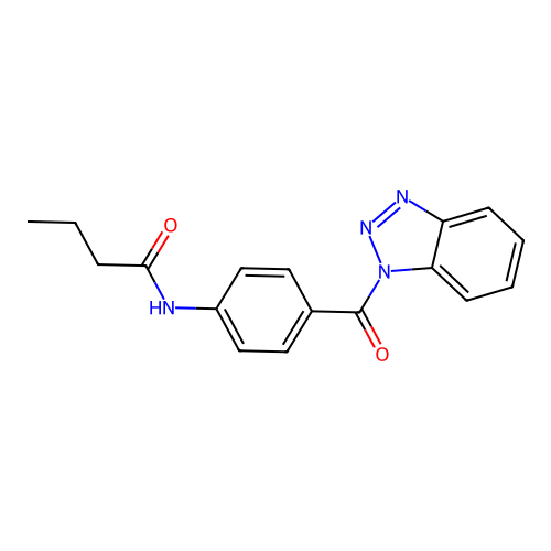 N-[4-(benzotriazole-1-carbonyl)phenyl]butanamide structure