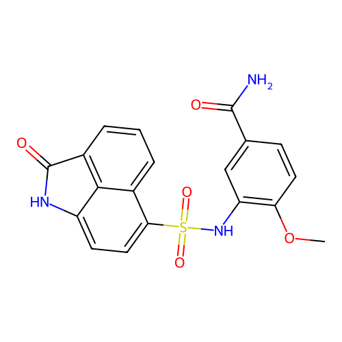 4-Methoxy-3-{[(2-oxo-1,2-dihydrobenzo[cd]indol-6-yl)sulfonyl]amino}benzamide structure