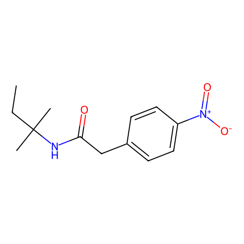 N-(2-methylbutan-2-yl)-2-(4-nitrophenyl)acetamide structure