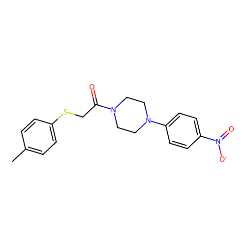 2-(4-Methylphenyl)sulfanyl-1-[4-(4-nitrophenyl)piperazin-1-yl]ethanone structure