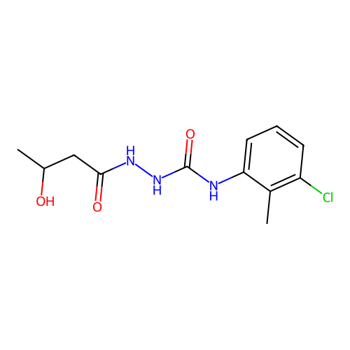 1-(3-Chloro-2-methylphenyl)-3-(3-hydroxybutanoylamino)urea structure
