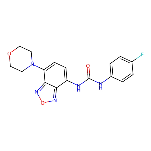 1-(4-Fluorophenyl)-3-(4-morpholin-4-yl-2,1,3-benzoxadiazol-7-yl)urea structure
