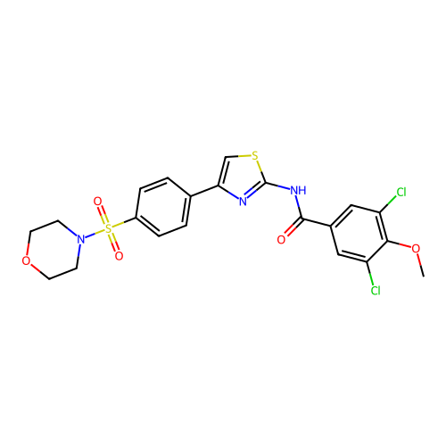 3,5-dichloro-4-methoxy-N-[4-(4-morpholin-4-ylsulfonylphenyl)-1,3-thiazol-2-yl]benzamide structure