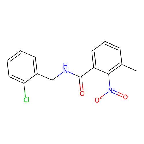 N-(2-chlorobenzyl)-3-methyl-2-nitrobenzamide structure