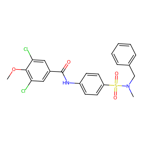 N-[4-[benzyl(methyl)sulfamoyl]phenyl]-3,5-dichloro-4-methoxybenzamide structure
