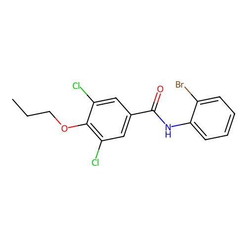 N-(2-bromophenyl)-3,5-dichloro-4-propoxybenzamide structure