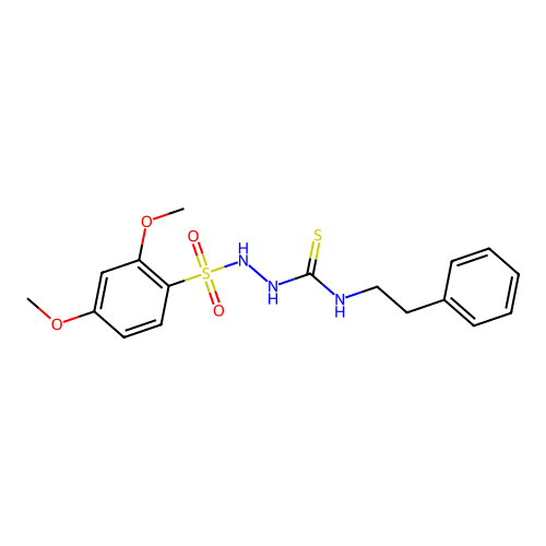 2-[(2,4-dimethoxyphenyl)sulfonyl]-N-(2-phenylethyl)hydrazinecarbothioamide structure