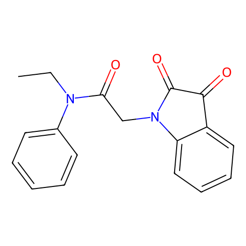 2-(2,3-dioxoindol-1-yl)-N-ethyl-N-phenylacetamide structure