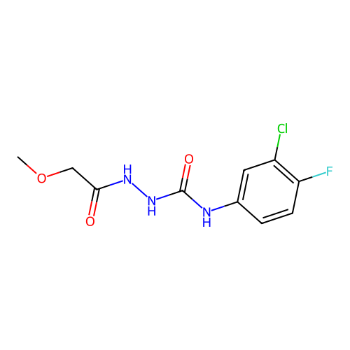 1-(3-Chloro-4-fluorophenyl)-3-[(2-methoxyacetyl)amino]urea structure