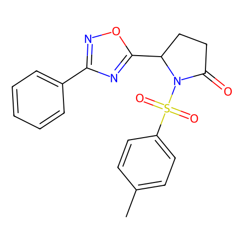 1-(4-Methylphenyl)sulfonyl-5-(3-phenyl-1,2,4-oxadiazol-5-yl)pyrrolidin-2-one structure