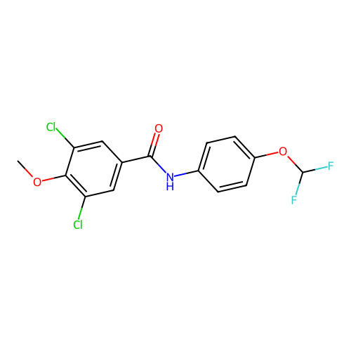 3,5-dichloro-N-[4-(difluoromethoxy)phenyl]-4-methoxybenzamide structure