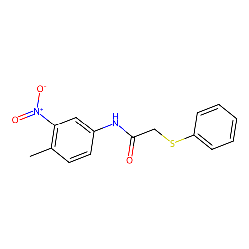 N-(4-methyl-3-nitrophenyl)-2-phenylsulfanylacetamide structure