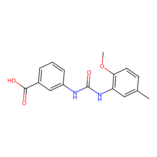 3-{[(2-Methoxy-5-methylphenyl)carbamoyl]amino}benzoic acid structure