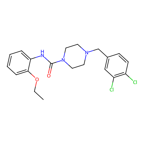 4-[(3,4-dichlorophenyl)methyl]-N-(2-ethoxyphenyl)piperazine-1-carboxamide structure