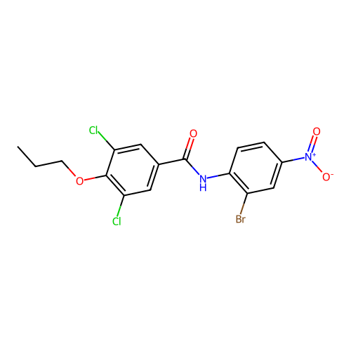 N-(2-bromo-4-nitrophenyl)-3,5-dichloro-4-propoxybenzamide structure