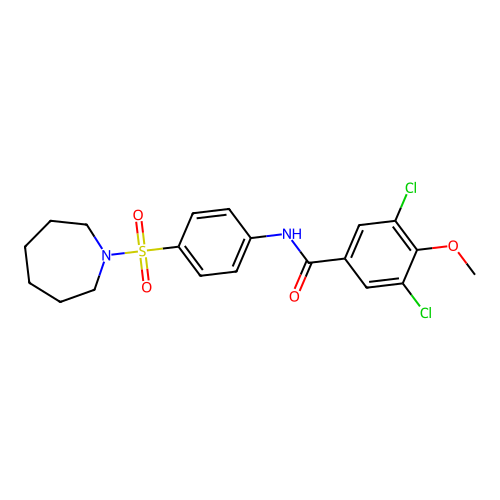 N-[4-(azepan-1-ylsulfonyl)phenyl]-3,5-dichloro-4-methoxybenzamide structure