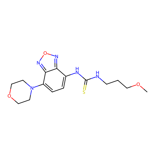 1-(3-Methoxypropyl)-3-(4-morpholin-4-yl-2,1,3-benzoxadiazol-7-yl)thiourea structure