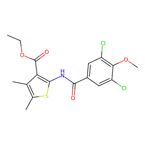 ETHYL 2-(3,5-DICHLORO-4-METHOXYBENZAMIDO)-4,5-DIMETHYLTHIOPHENE-3-CARBOXYLATE structure