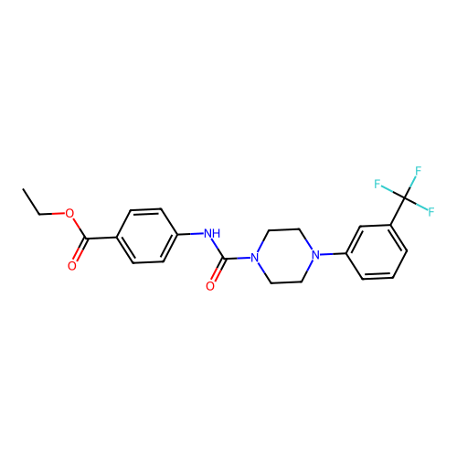 Ethyl 4-({4-[3-(trifluoromethyl)phenyl]piperazinyl}carbonylamino)benzoate structure