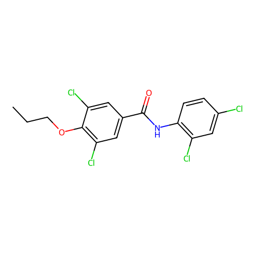 3,5-dichloro-N-(2,4-dichlorophenyl)-4-propoxybenzamide structure