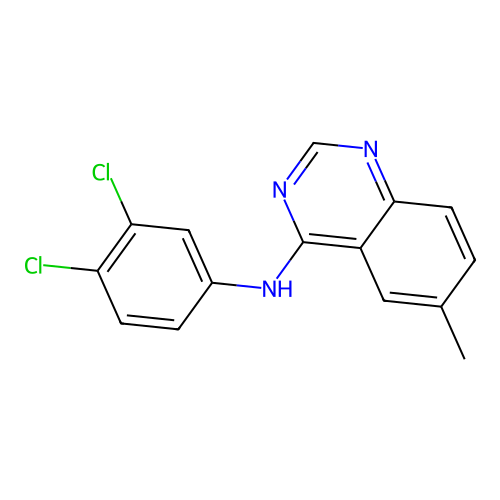 N-(3,4-dichlorophenyl)-6-methylquinazolin-4-amine structure