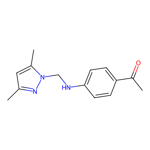 Ethanone, 1-[4-[[(3,5-dimethyl-1H-pyrazol-1-yl)methyl]amino]phenyl]- structure