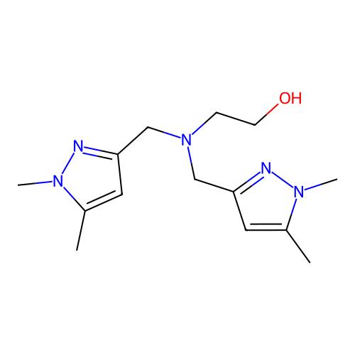 Ethanol, 2-[bis[(1,5-dimethyl-1H-pyrazol-3-yl)methyl]amino]- structure