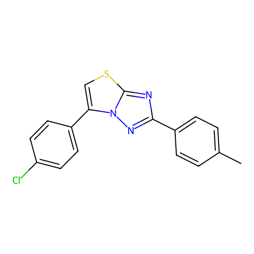 Thiazolo[3,2-b][1,2,4]triazole, 6-(4-chlorophenyl)-2-(4-methylphenyl)- structure