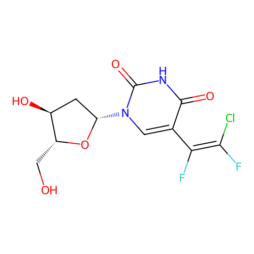 5-(2-Chloro-1,2-difluoroethenyl)-2'-deoxy-(E)uridine structure