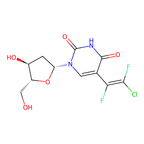 5-[(1Z)-2-chloro-1,2-difluoroethnyl]-2'-deoxyuridine structure