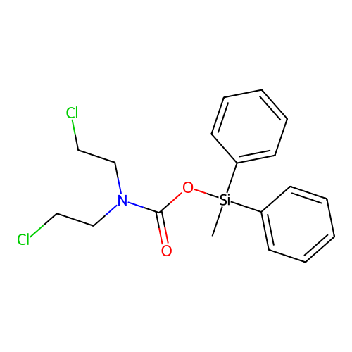 [methyl(diphenyl)silyl] N,N-bis(2-chloroethyl)carbamate structure