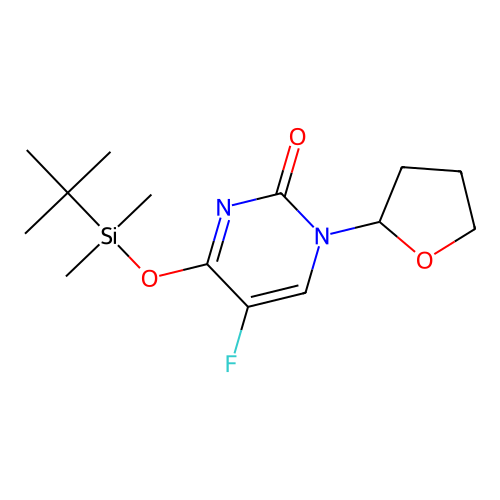 4-[Tert-butyl(dimethyl)silyl]oxy-5-fluoro-1-(oxolan-2-yl)pyrimidin-2-one structure