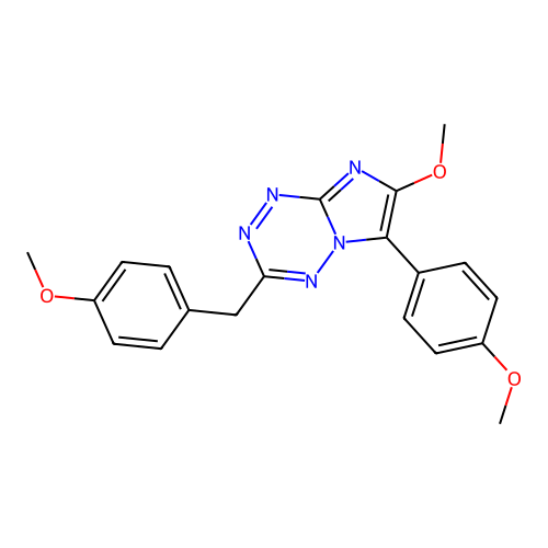 Imidazo(1,2-b)-1,2,4,5-tetrazine, 7-methoxy-6-(4-methoxyphenyl)-3-((4-methoxyphenyl)methyl)- structure