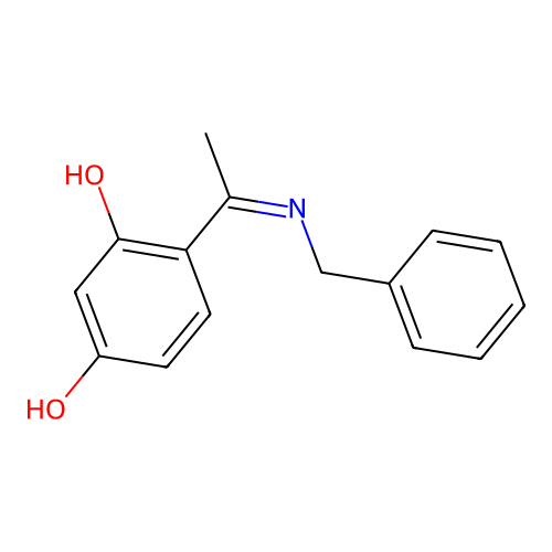 4-(N-benzyl-C-methylcarbonimidoyl)benzene-1,3-diol structure