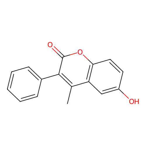 6-hydroxy-4-methyl-3-phenyl-2H-chromen-2-one structure