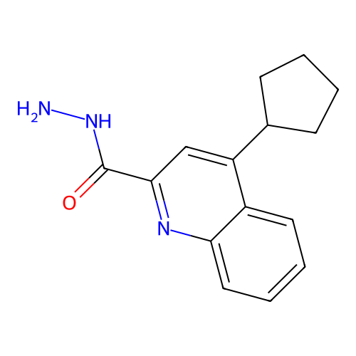 2-Quinolinecarboxylic acid, 4-cyclopentyl-, hydrazide structure