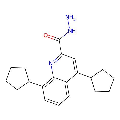 2-Quinolinecarboxylic acid, 4,8-dicyclopentyl-, hydrazide structure