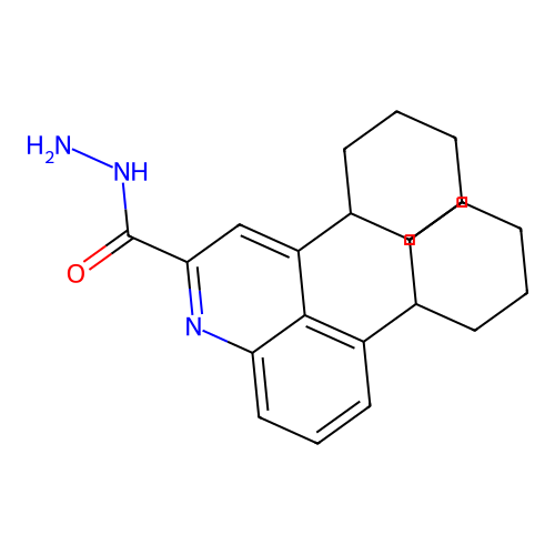 2-Quinolinecarboxylic acid, 4,5-dicyclohexyl-, hydrazide structure