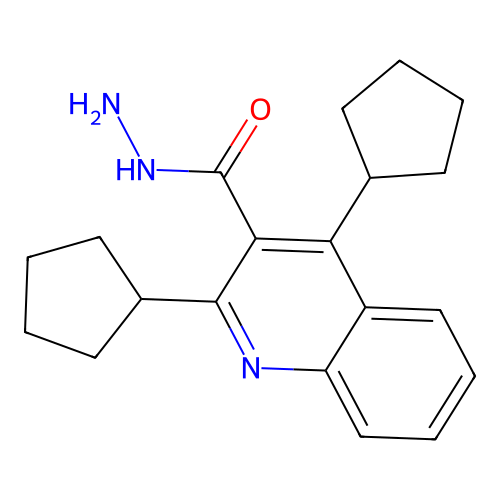 3-Quinolinecarboxylic acid, 2,4-dicyclopentyl-, hydrazide structure