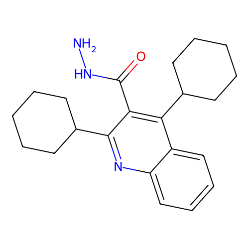 3-Quinolinecarboxylic acid, 2,4-dicyclohexyl-, hydrazide structure