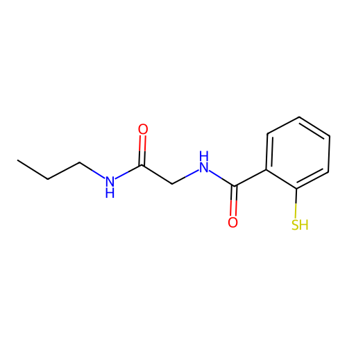 2-Mercapto-N-propylcarbamoylmethyl-benzamide structure
