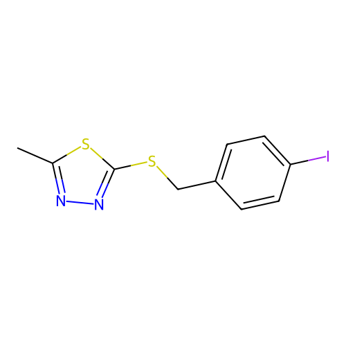 2-((4-Iodobenzyl)thio)-5-methyl-1,3,4-thiadiazole structure